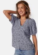 Object Collectors Item Objjacira V-Neck Top Blue/Patterned 44