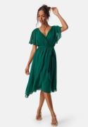 Goddiva Flutter Chiffon Midi Dress Green XXL (UK18)