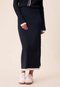 Happy Holly Contrast Knitted Midi Skirt Navy/Cream 32/34