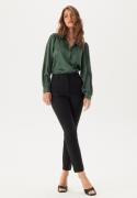 BUBBLEROOM Satin Puff Sleeve Shirt Green 36