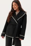 BUBBLEROOM Shawl Collar Wool Blend Jacket Black XS