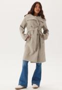 BUBBLEROOM High Neck Midi Coat Light beige L