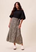 Happy Holly Viscose Midi Wrap Skirt Leopard 32/34