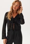 BUBBLEROOM Tie Lace Cardigan  Black S