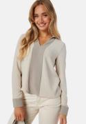 VERO MODA Vmwigga L/S CONTRAST TOP Pumice Stone Det:Moon Rock Ctr S