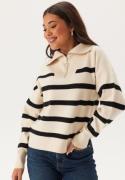 VERO MODA Vmsaba Stripe Ls Highneck Blouse Birch Stripes:black XL