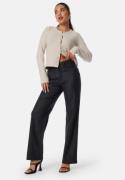 BUBBLEROOM High Waist Straight Leg Coated Jeans Black 38