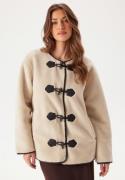 ONLY Onlmali Faux Fur Duffle Coat  Moonbeam/DETAIL BLACKETAIL BLA M