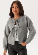 VERO MODA Vmbow Ls O-neck Tie Cardigan Medium Grey Melange XL