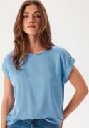 VILA Viellette S/S Satin Top Blissful Blue 38