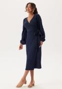 BUBBLEROOM Structure Wrap Dress Navy S