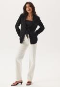 BUBBLEROOM Front Tie Structured Blazer Black 42