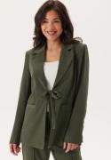 BUBBLEROOM Front Tie Structured Blazer Dark green 34