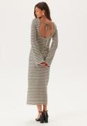 BUBBLEROOM Striped Maxi Dress Black/Offwhite L