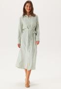 YAS Yaskaya Ls Long Shirt Dress Birch Stripes:iceberg Green 42