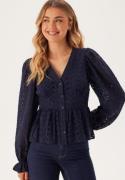 BUBBLEROOM Nettie Broderie Anglaise Blouse Dark blue 36