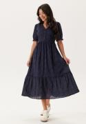 Happy Holly Broderie Anglaise V-Neck Dress Dark blue 44/46