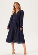 BUBBLEROOM Broderie Anglaise Midi Dress Dark blue 44