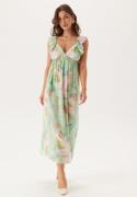 VERO MODA Vmjosie Sl Ankle Frill Dress Birds Egg Green Aop:myra XS