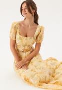 FOREVER NEW Marigold Panel Midi Dress Gold Layla Botanica 44(UK16)