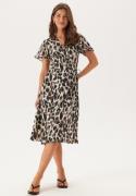 VILA Vilovie S/S Wrap Midi Dress Birch AOP:Astrid 44