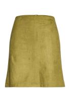 Recycled: Mini Skirt Made Of Suede Kort Nederdel Green Esprit Casual