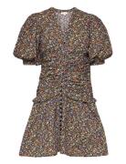 Poplin Rouching Dress Kort Kjole Multi/patterned By Ti Mo