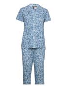 Lrl Sh.sl.notch Collar Ankle Pant Pj Set Pyjamas Nattøj Multi/patterne...