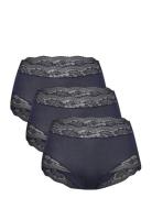 Brief High Lara 3 Pack Trusser, Tanga Briefs Navy Lindex