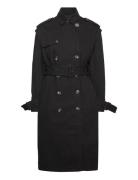 Cotton Belted Trenchcoat Trenchcoat Frakke Black HAN Kjøbenhavn