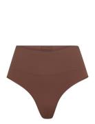 Ecocare Seamless Shaping Thong G-streng Undertøj Brown Spanx