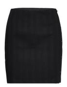 Badge Rib Elongated Skirt Kort Nederdel Black Calvin Klein Jeans