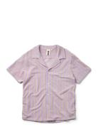 Naram Knitted Shirt Pyjamas Nattøj Purple Bongusta