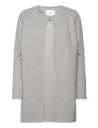 Vinaja New Long Jacket Tynd Frakke Grey Vila