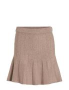 Visachin New Hw Skater Knit Skirt/Su/1 Kort Nederdel Beige Vila