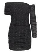 Mesh Asymmetric Dress Kort Kjole Black ROTATE Birger Christensen