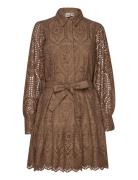 Yasholi Ls Belt Dress S. Noos Kort Kjole Brown YAS