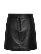 Yaslyma Hmw Leather Skirt Noos Kort Nederdel Black YAS
