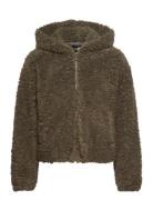 Onlellie Sherpa Hooded Jacket Cc Otw Outerwear Faux Fur Green ONLY