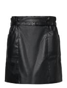 Carnewheidi Faux Leather Belt Skirt Otw Kort Nederdel Black ONLY Carma...