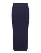 Siva Knit Skirt Pencilnederdel Nederdel Navy Second Female