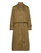 Fayette Two In Trench Trenchcoat Frakke Khaki Green French Connection