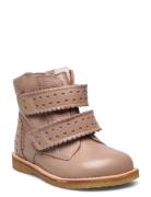 Boots - Flat - With Velcro Boots Støvler Beige ANGULUS