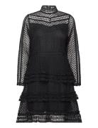 Yasalberta Ls New Lace Dress Kort Kjole Black YAS