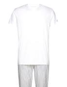 Stripe Pj Pants And T-Shirt Gb Pyjamas Nattøj White GANT