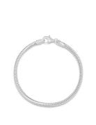 Men's Silver Round Chain Bracelet Armbånd Smykker Silver Nialaya