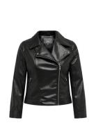 Carbecca Faux Leather Biker Otw Læderjakke Skindjakke Black ONLY Carma...