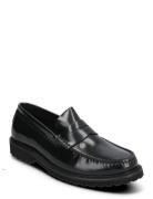 Penny Loafer - Black Polido Leather Loafers Flade Sko Black Garment Pr...