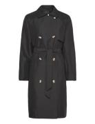 Vmdoreen Long Trenchcoat Boos Trenchcoat Frakke Black Vero Moda