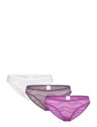 Bikini 3Pk Trusser, Tanga Briefs Purple Calvin Klein